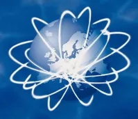 Grafik einer Weltkugel mit vielen Kreisen herum