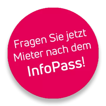 Fragen Sie jetzt Mieter nach dem InfoPass - Button