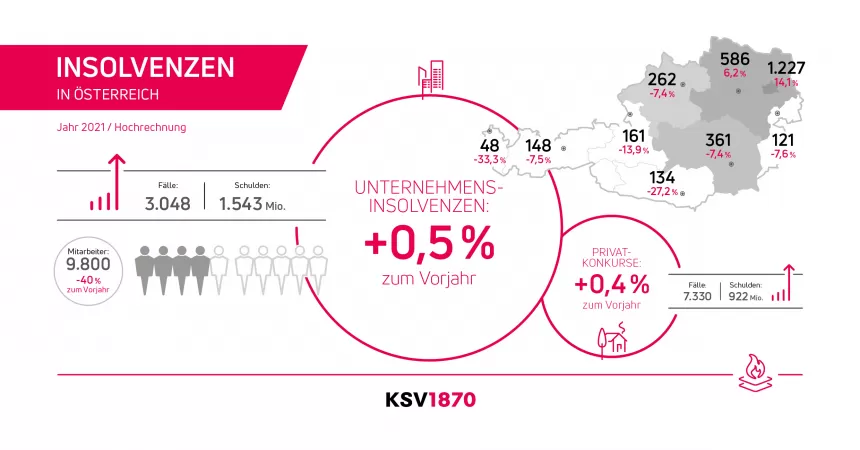 Infografik Insolvenzstatistik 2021 Hochrechnung