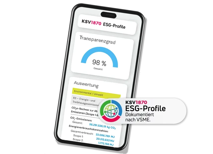 ESG-Profile auf Handy Bildschirm