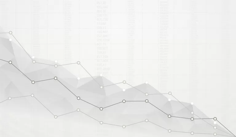 Liniendiagramm zeigt abnehmende Trends über mehrere Zeitpunkte mit drei Datenreihen
