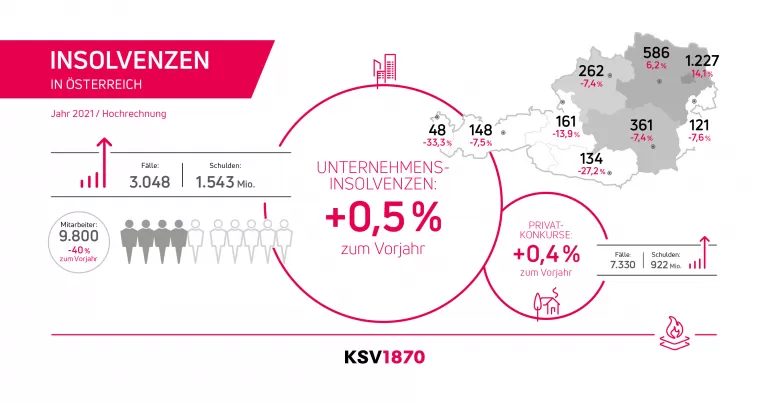 Infografik Insolvenzstatistik 2021 Hochrechnung