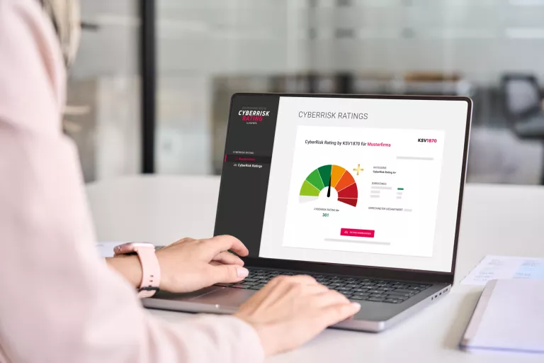 Mockup Screen mit Dummy Cyberrisk Rating