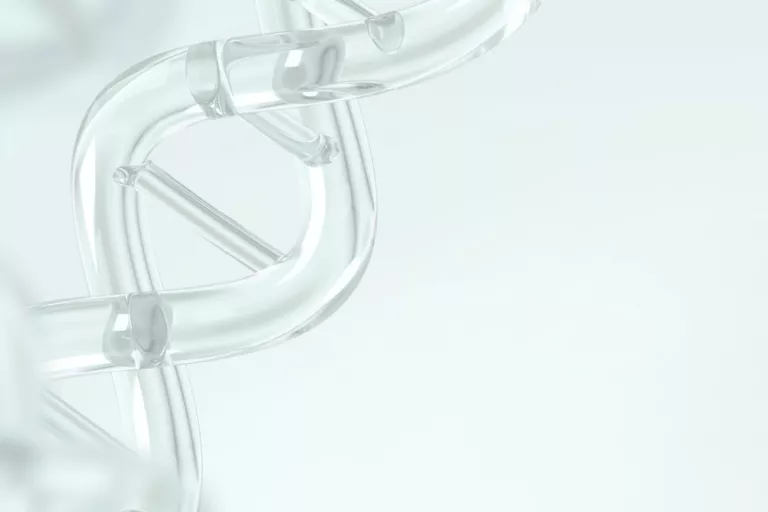 DNA Doppelhelix auf hellem Hintergrund