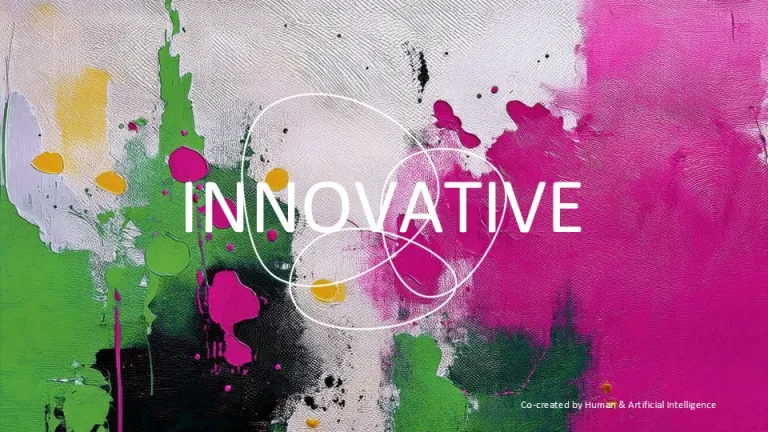Colorfully painted picture with the inscription 'innovative'