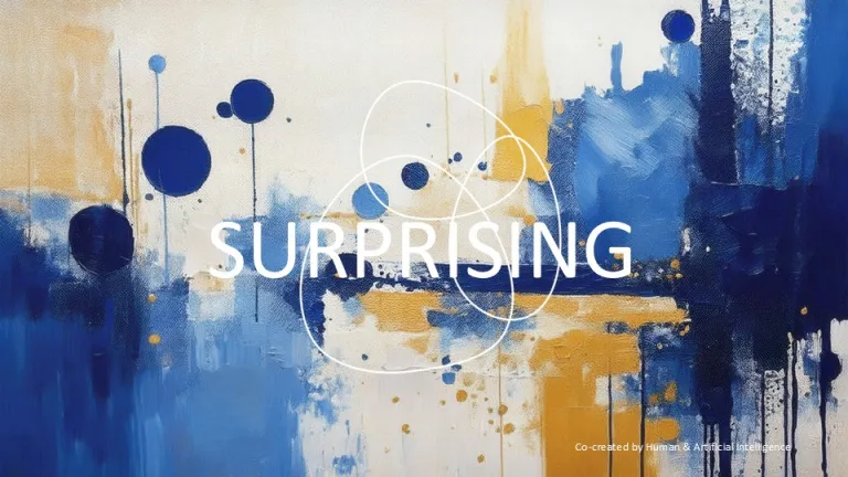 Colorfully painted picture with the inscription 'Surprising'