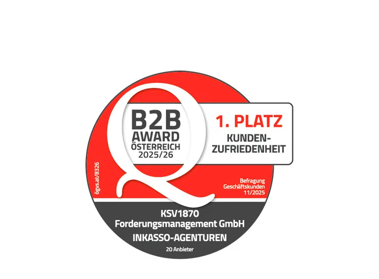 ÖGVS Siegel 1. Platz Kundenzufriedenheit im Inkasso