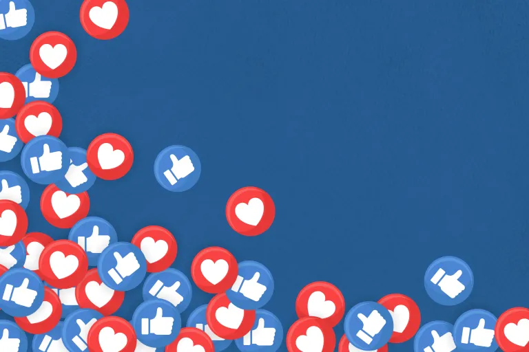 Hintergrund mit Social-Media-Icon "Gefällt mir"