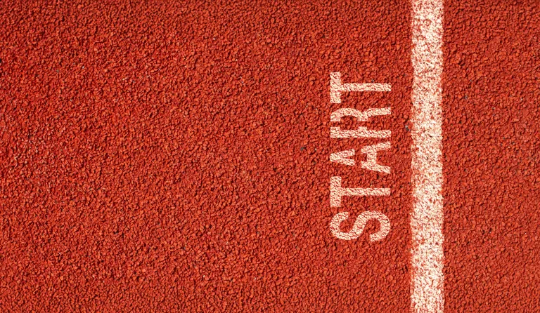 Startlinie auf Laufstecke