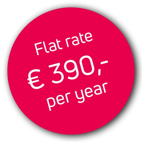 Flat rate €390,- per year