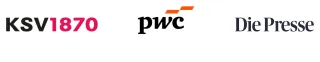 Logos von KSV1870, PwC und Die Presse