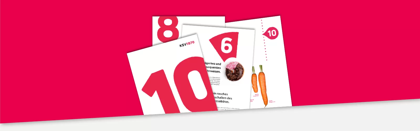 4 Seiten des Whitpapers "Die 10 Todsünden im Umgang mit Rechnungen." vor einem roten Hintergrund